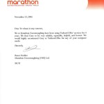 Testimonial from Marathon Eavestroughing Decks & Rails